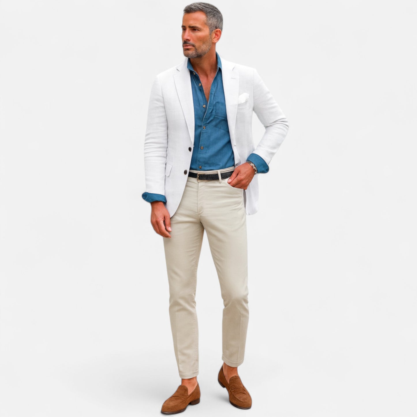 Velour Mode | Blazer en lin respirant pour homme