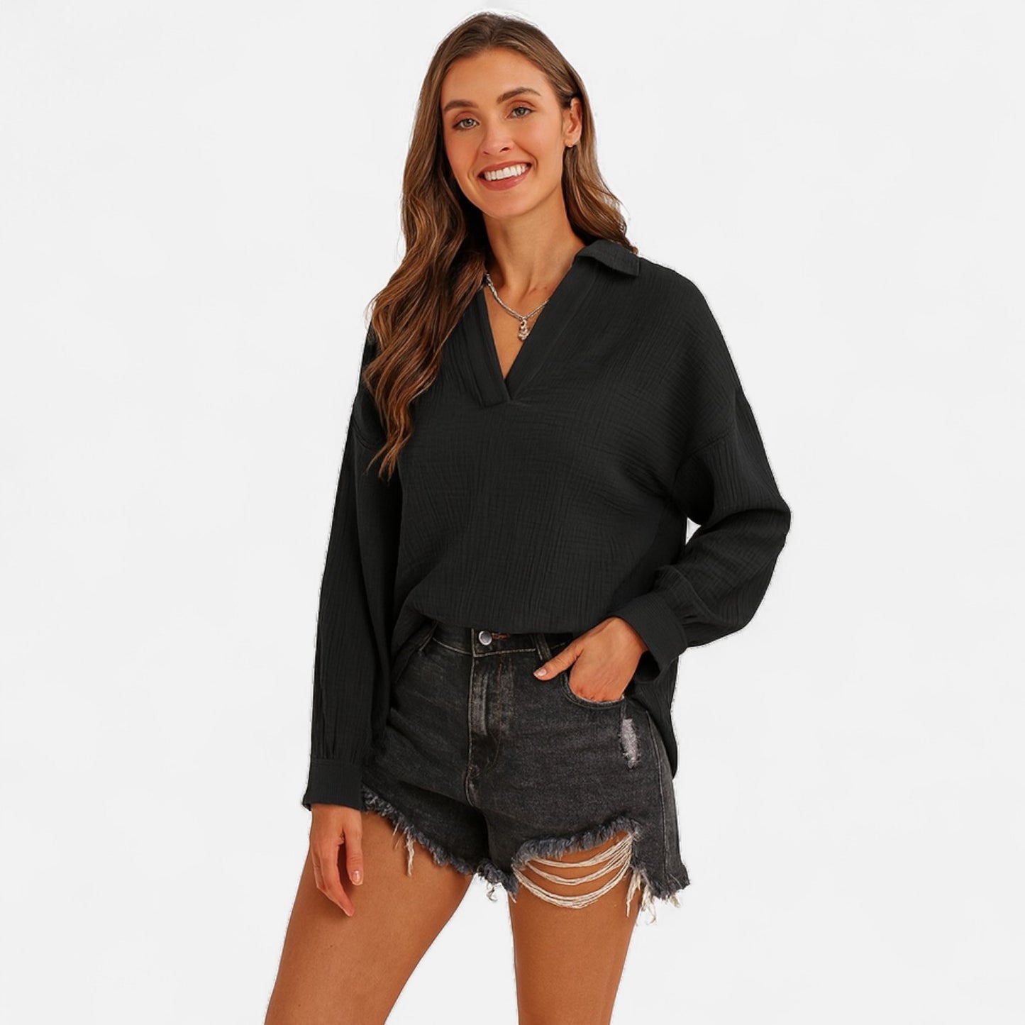 Velour Mode | Blouse Satinée Femme – Luxe Intemporel, Éclat Élégant