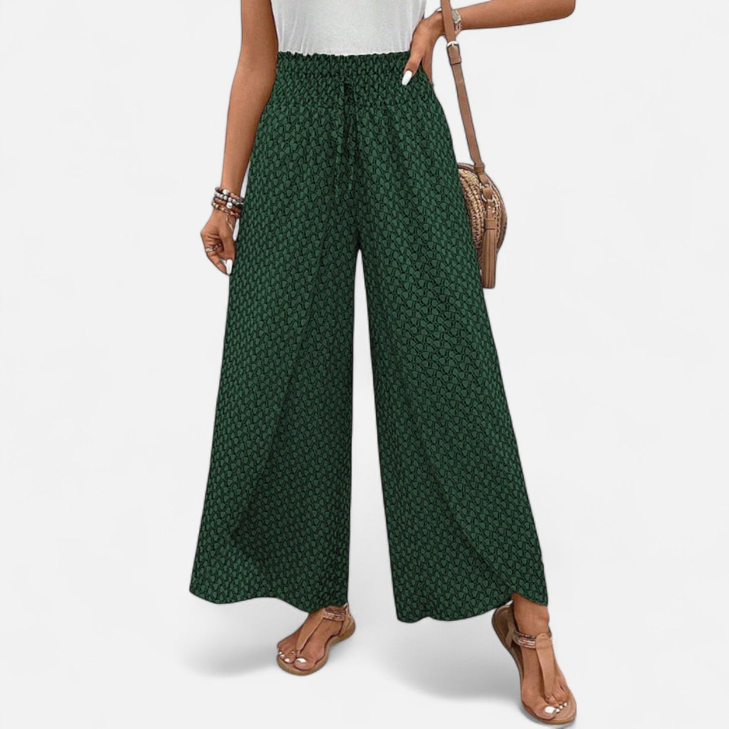 Velour Mode | Pantalon Femme à Motif Géométrique – Graphisme Élégant, Confort Structuré