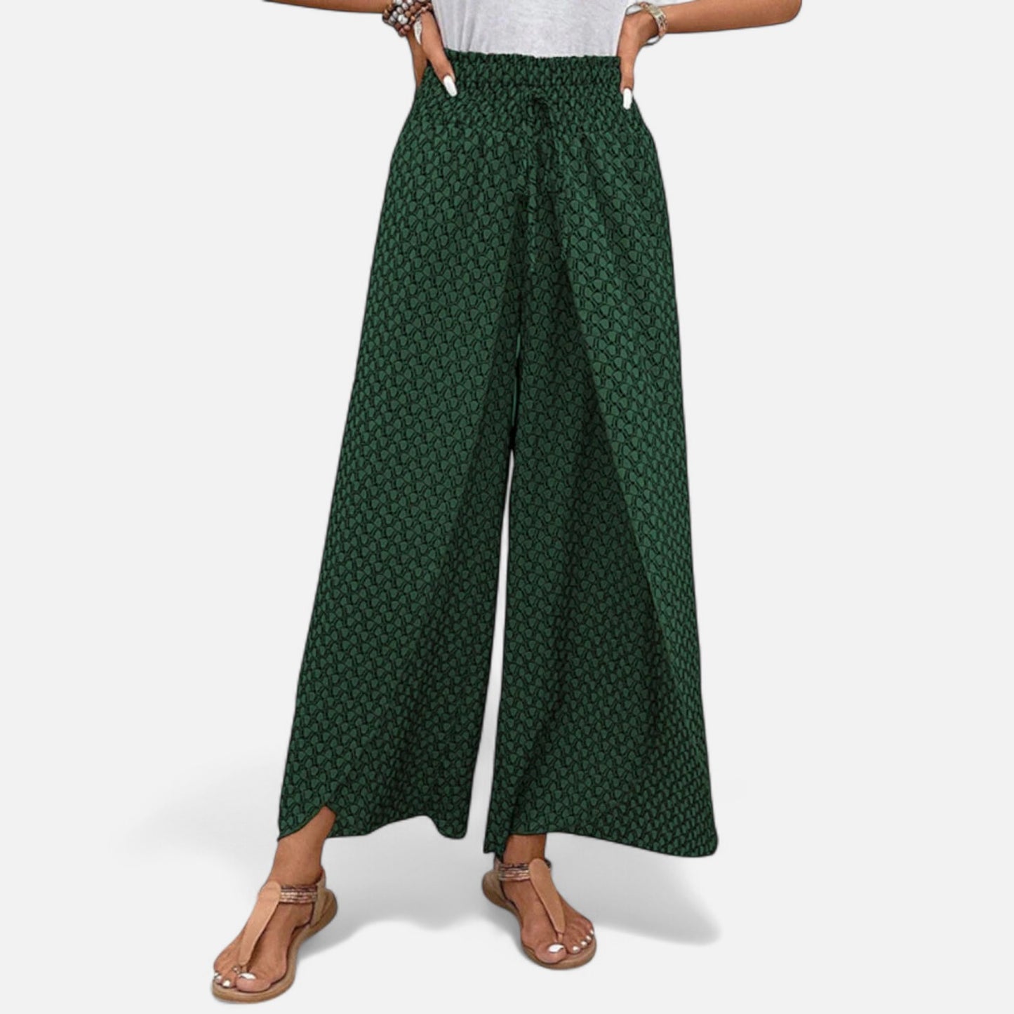 Velour Mode | Pantalon Femme à Motif Géométrique – Graphisme Élégant, Confort Structuré
