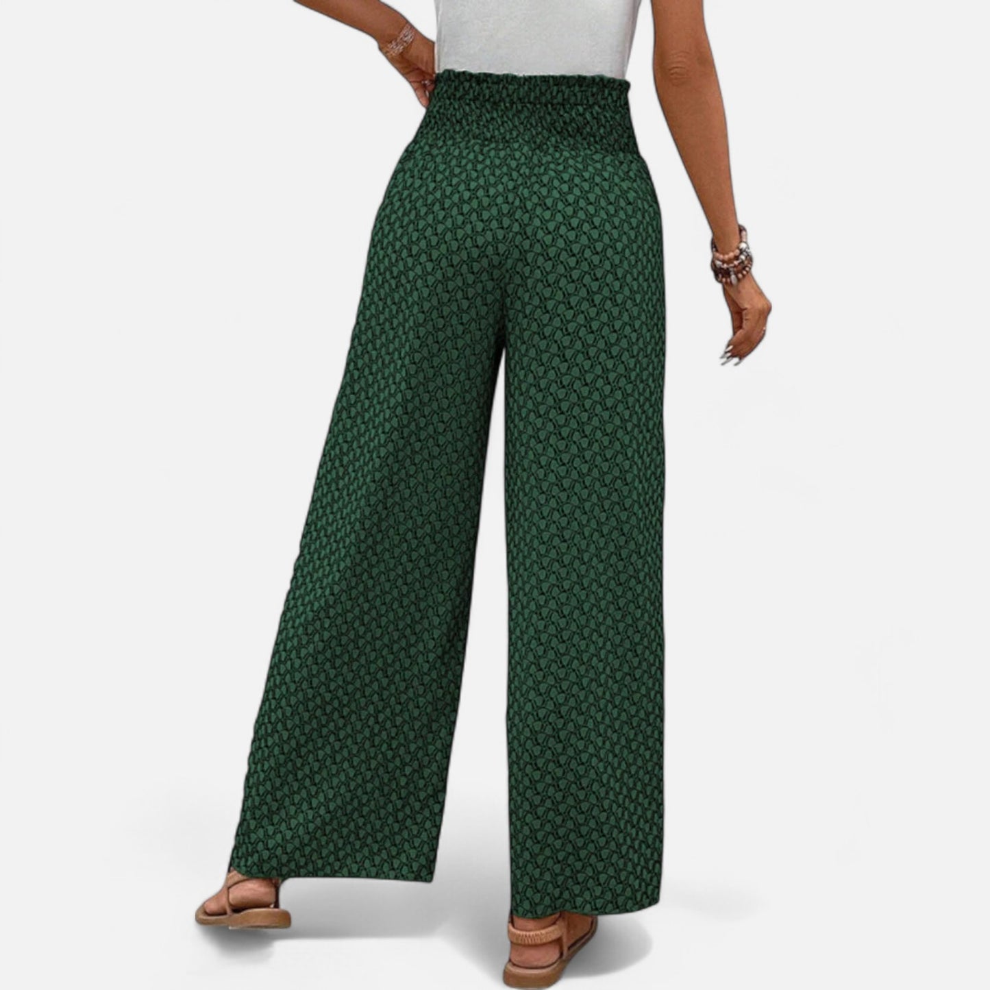 Velour Mode | Pantalon Femme à Motif Géométrique – Graphisme Élégant, Confort Structuré