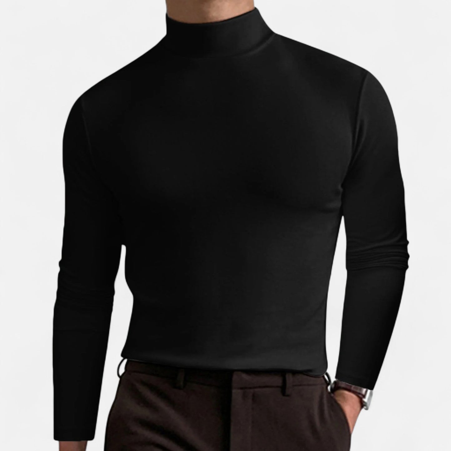 Velour Mode | Chemise Slim à Col Montant Homme – Élégance Élancée, Raffinement Moderne