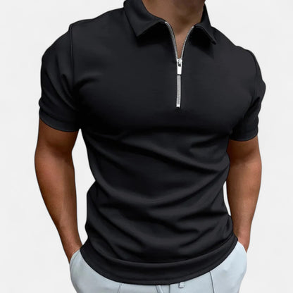 Velour Mode | Polo Zippé Homme – Demi-Fermeture, Style Sport-Chic Structuré