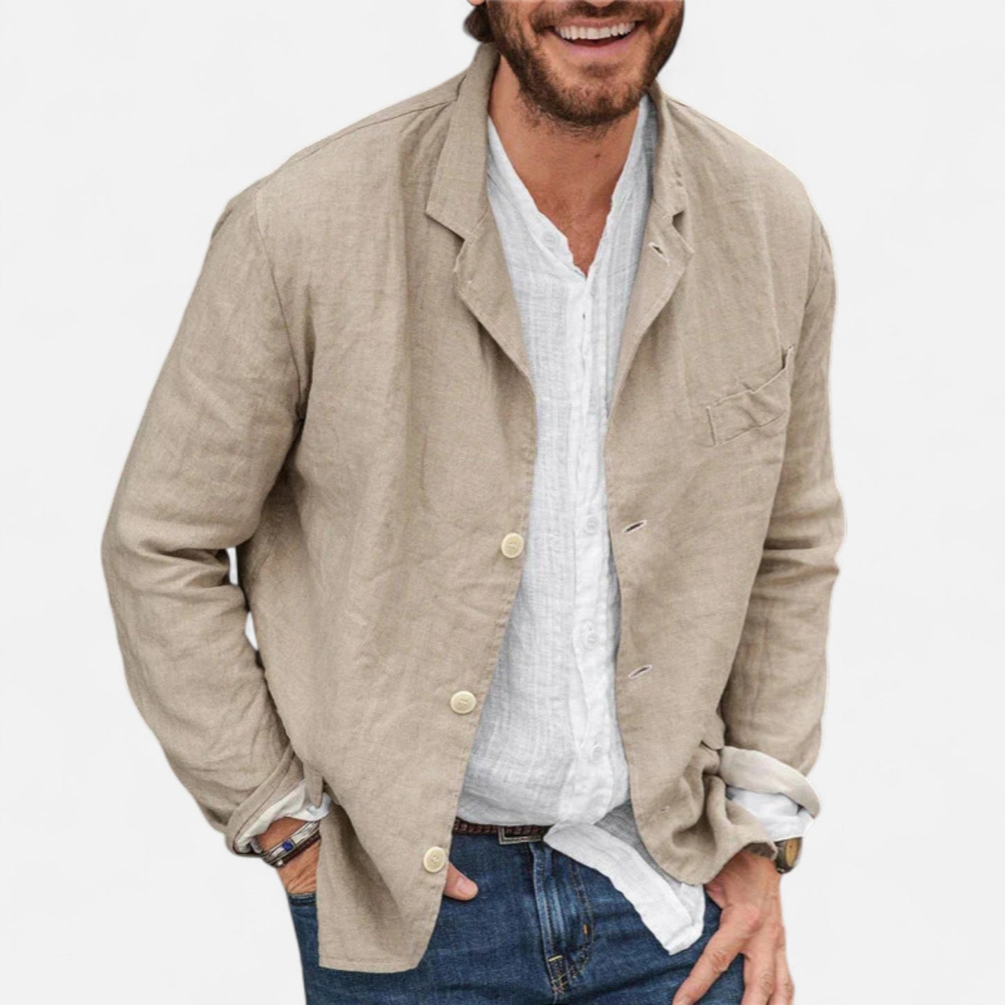 Velour Mode | Veste Ample en Coton et Lin – Légèreté Décontractée, Élégance Naturelle