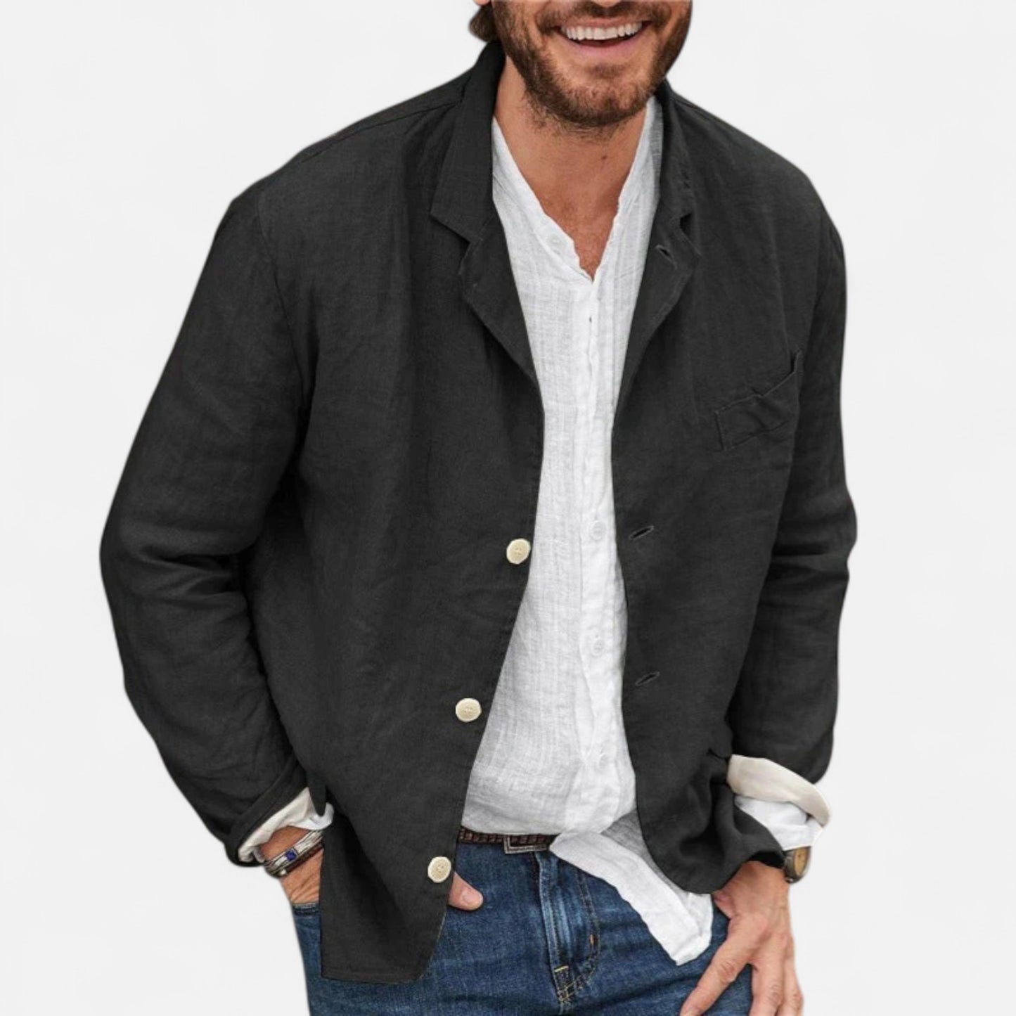 Velour Mode | Veste Ample en Coton et Lin – Légèreté Décontractée, Élégance Naturelle