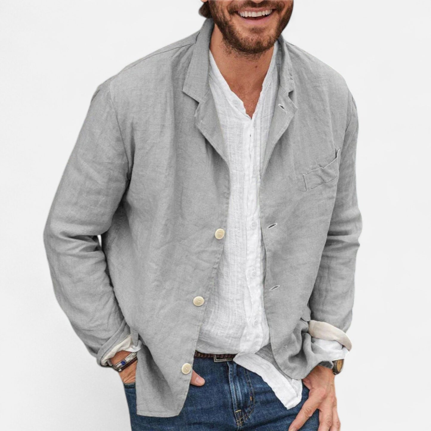 Velour Mode | Veste Ample en Coton et Lin – Légèreté Décontractée, Élégance Naturelle