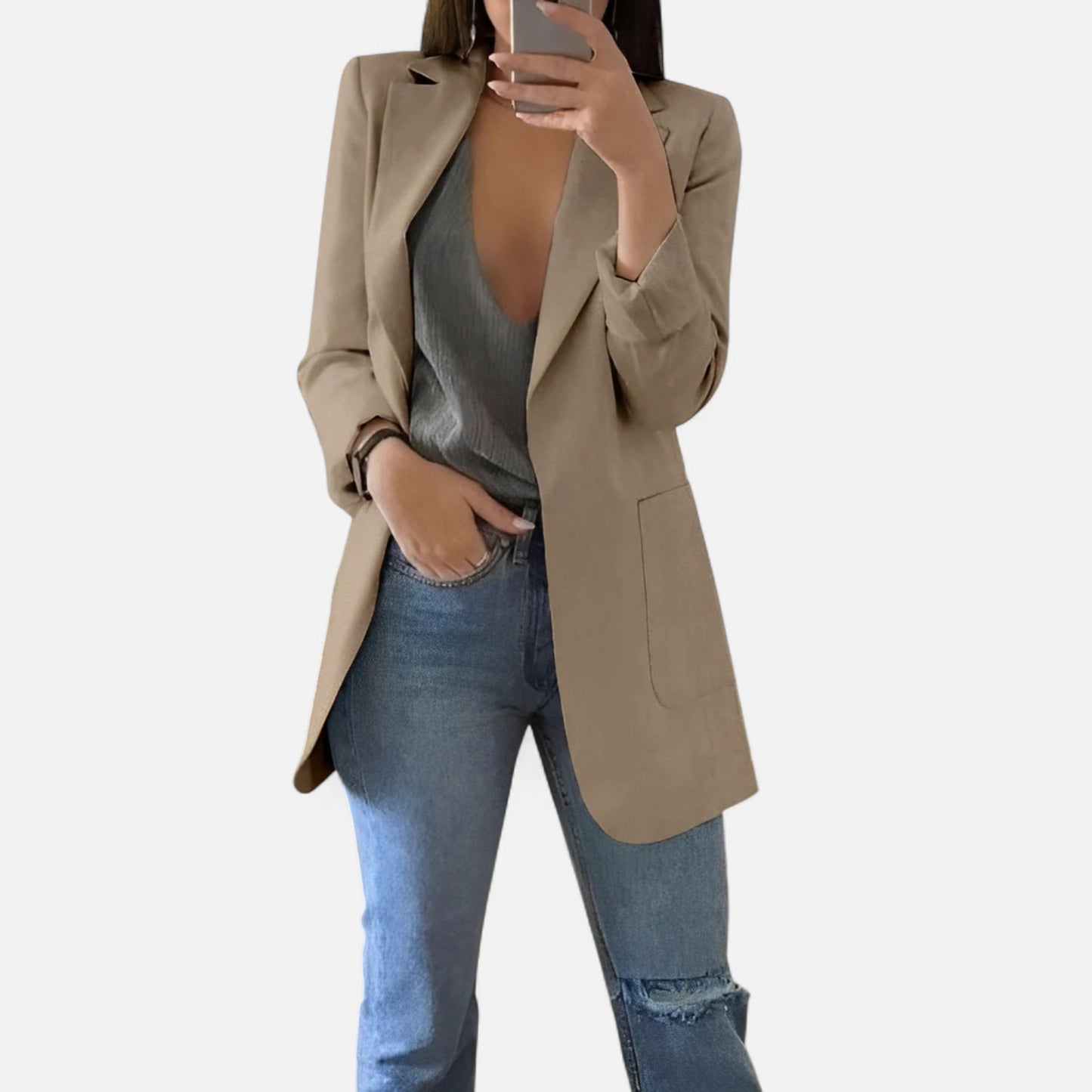 Velour Mode | Blazer d’Été Élégant Femme à Col Revers
