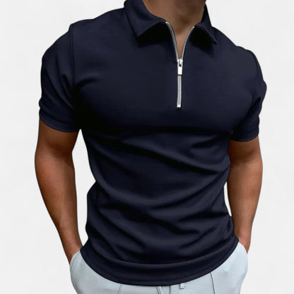 Velour Mode | Polo Zippé Homme – Demi-Fermeture, Style Sport-Chic Structuré
