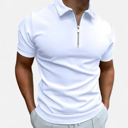 Velour Mode | Polo Homme Ajusté à Manches Courtes – Élégance Sculptée, Confort Haute Couture