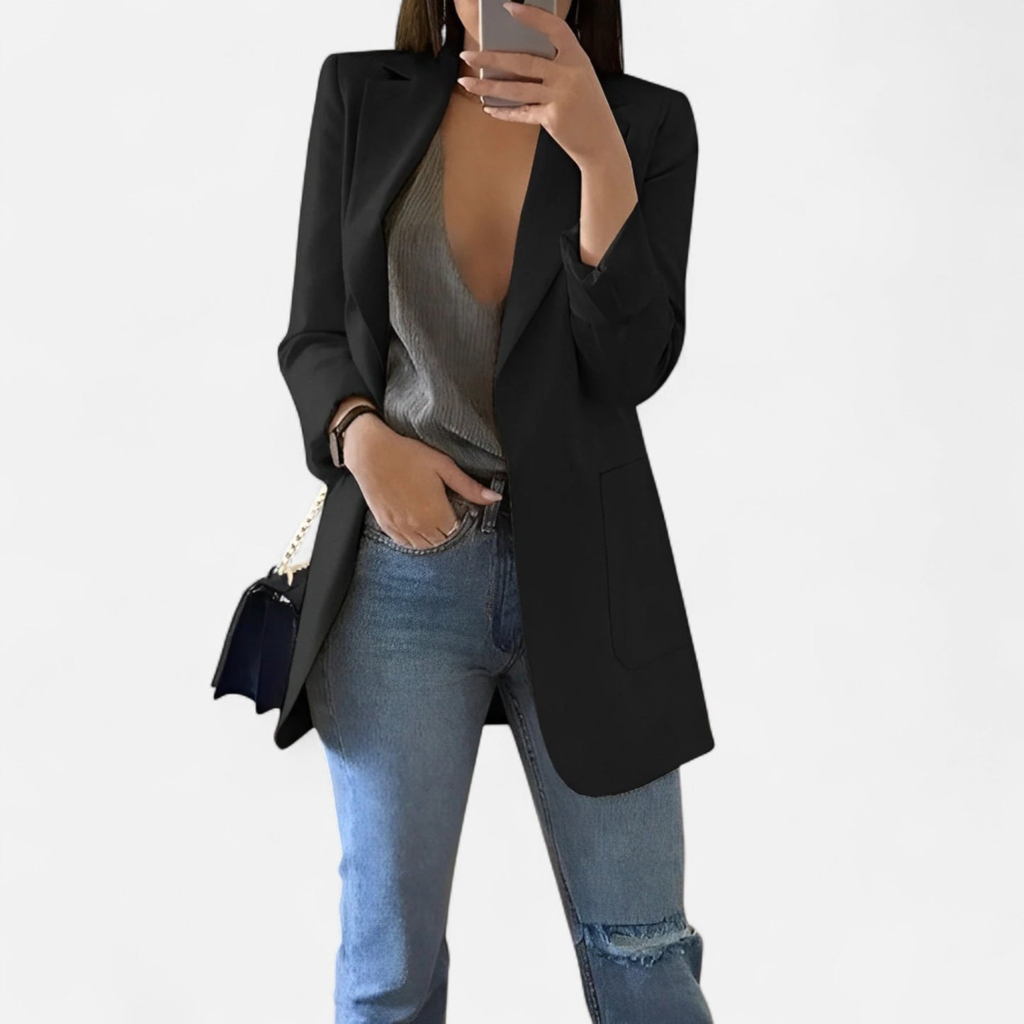 Velour Mode | Blazer d’Été Élégant Femme à Col Revers