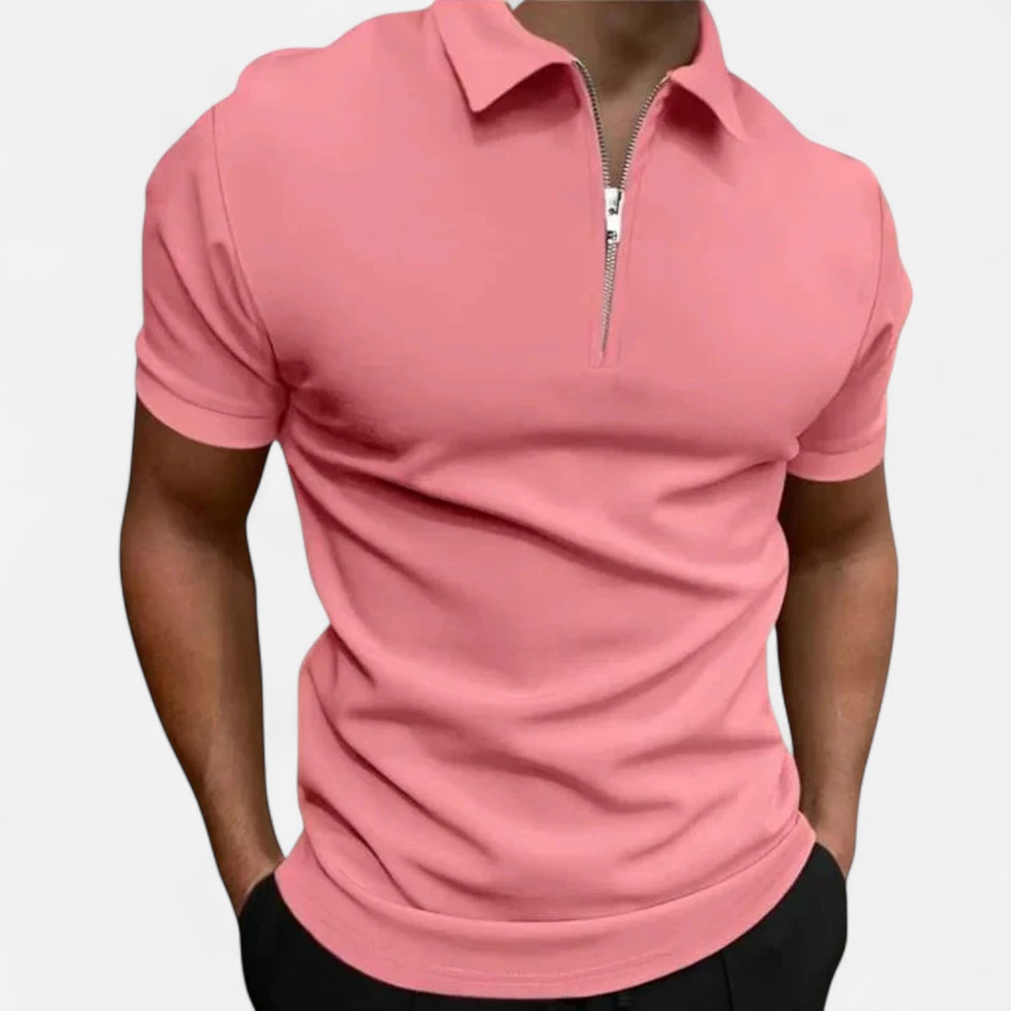 Velour Mode | Polo Zippé Homme – Demi-Fermeture, Style Sport-Chic Structuré