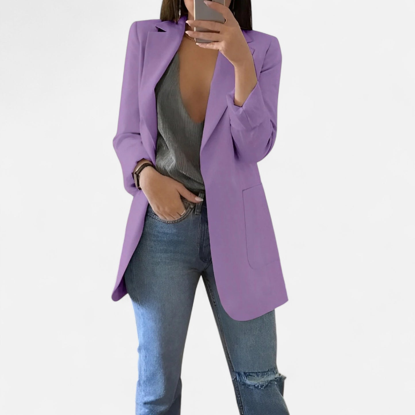 Velour Mode | Blazer d’Été Élégant Femme à Col Revers