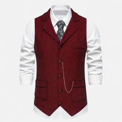 Velour Mode | Gilet Homme Motif Chevron Rétro – Charme Héritage, Élégance Structurée
