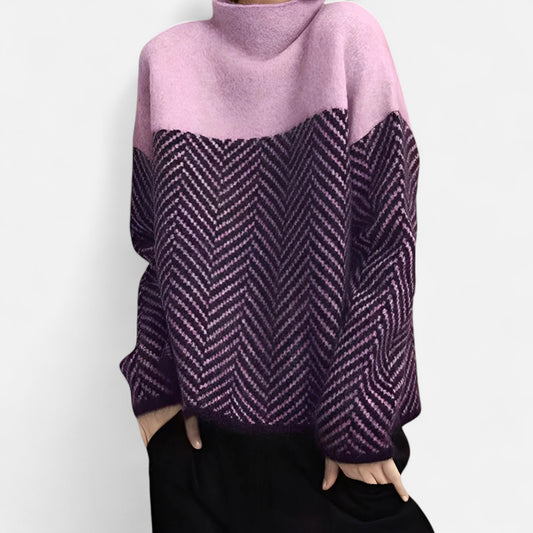 Velour Mode | Pull Femme Élégant en Maille Patchwork