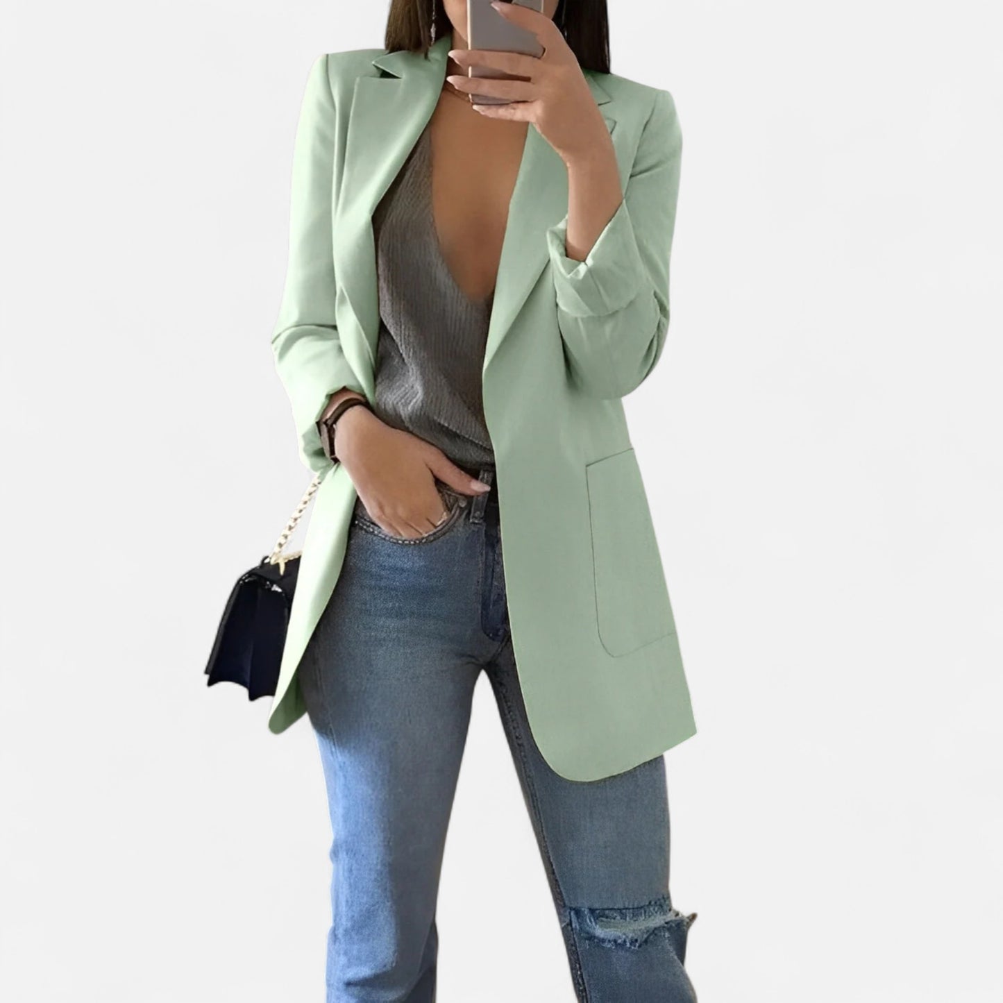 Velour Mode | Blazer d’Été Élégant Femme à Col Revers