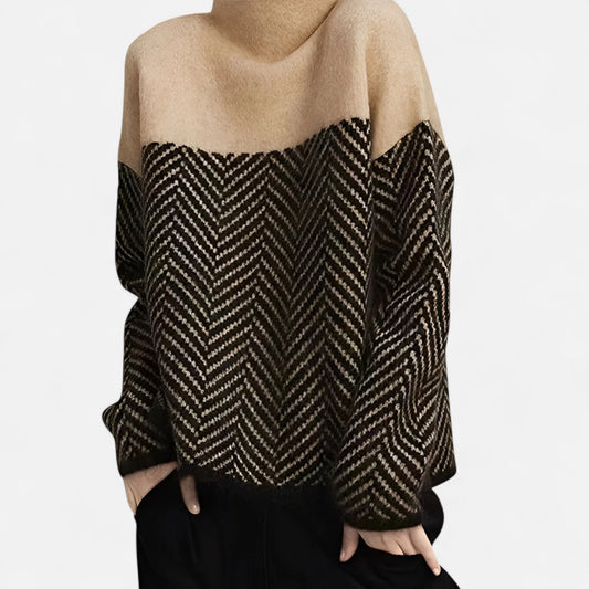 Velour Mode | Pull Femme Élégant en Maille Patchwork
