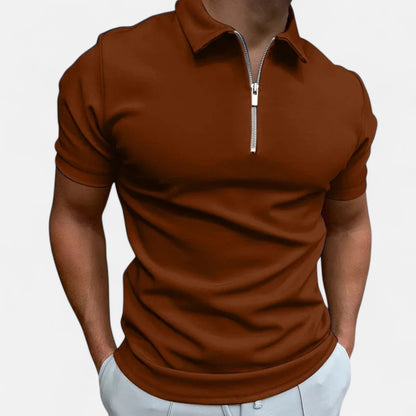 Velour Mode | Polo Zippé Homme – Demi-Fermeture, Style Sport-Chic Structuré
