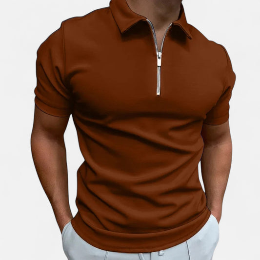 Velour Mode | Polo Zippé Homme – Demi-Fermeture, Style Sport-Chic Structuré