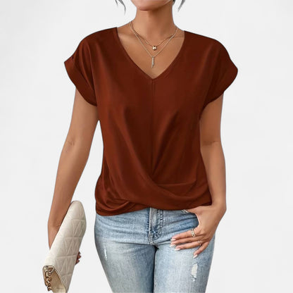 Velour Mode | Haut Femme Manches Courtes Léger – Simplicité Aérienne, Élégance Quotidienne