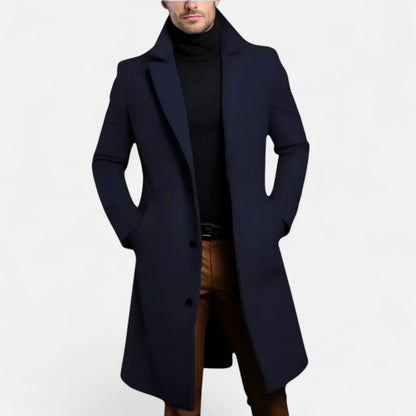 Velour Mode | Manteau Long Femme à Simple Boutonnage et Revers Structurés
