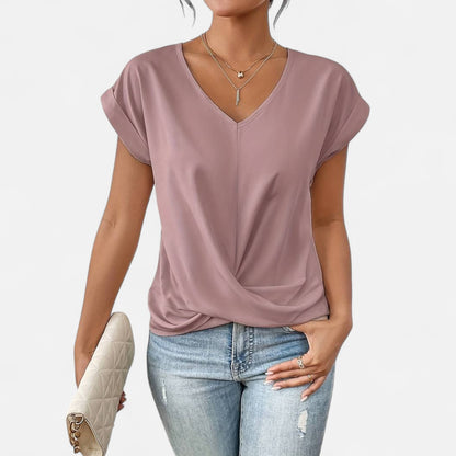 Velour Mode | Haut Femme Manches Courtes Léger – Simplicité Aérienne, Élégance Quotidienne