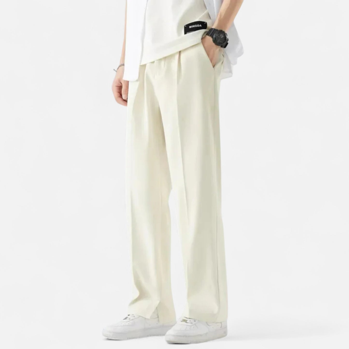 Velour Mode | Pantalon ample décontracté coupe droite