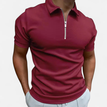 Velour Mode | Polo Zippé Homme – Demi-Fermeture, Style Sport-Chic Structuré