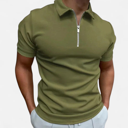 Velour Mode | Polo Zippé Homme – Demi-Fermeture, Style Sport-Chic Structuré