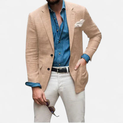 Velour Mode | Blazer en lin respirant pour homme