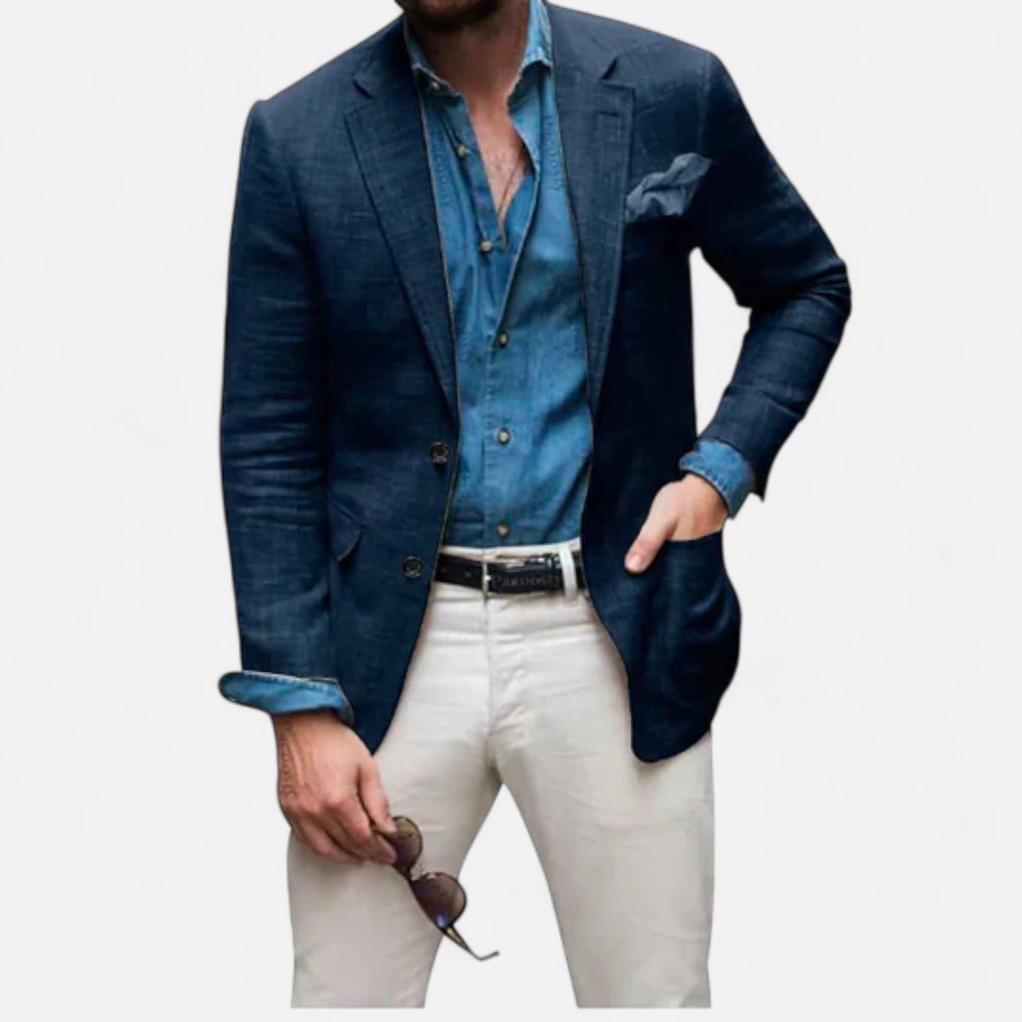Velour Mode | Blazer en lin respirant pour homme