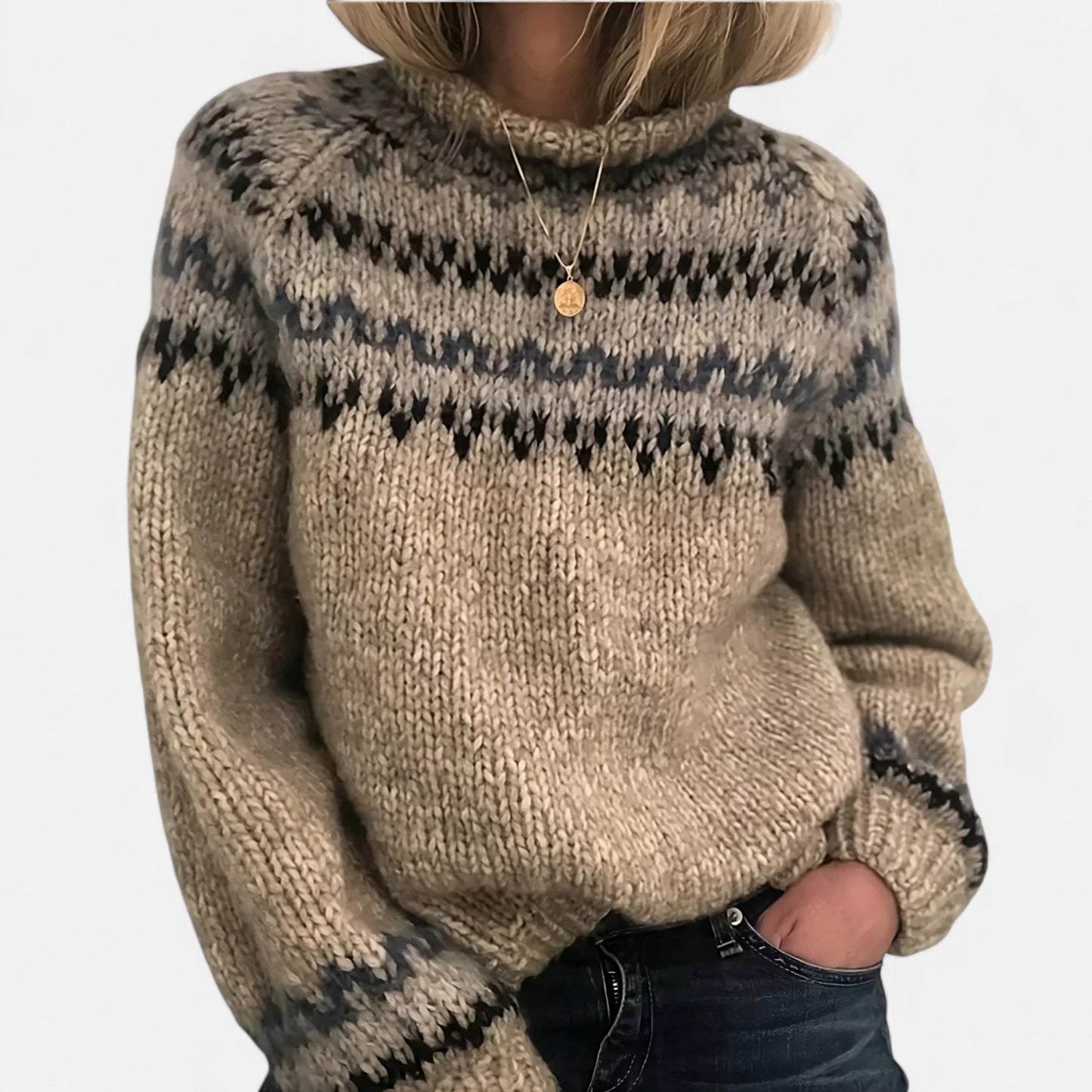 Velour Mode | Pull Col Roulé Femme en Laine Islandaise
