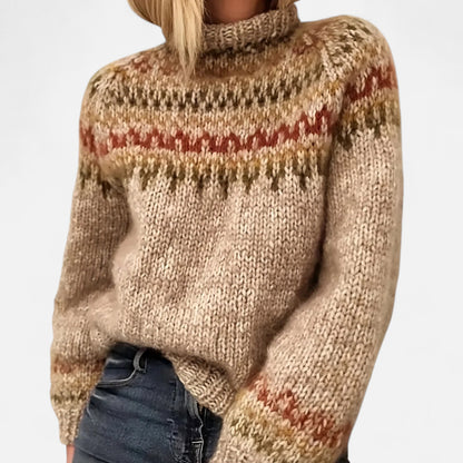 Velour Mode | Pull Col Roulé Femme en Laine Islandaise
