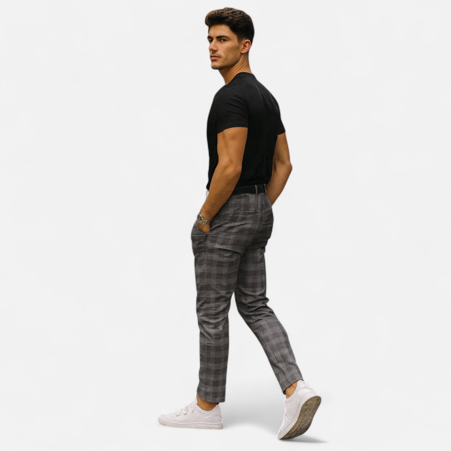 Velour Mode | Chino à carreaux élégant pour homme