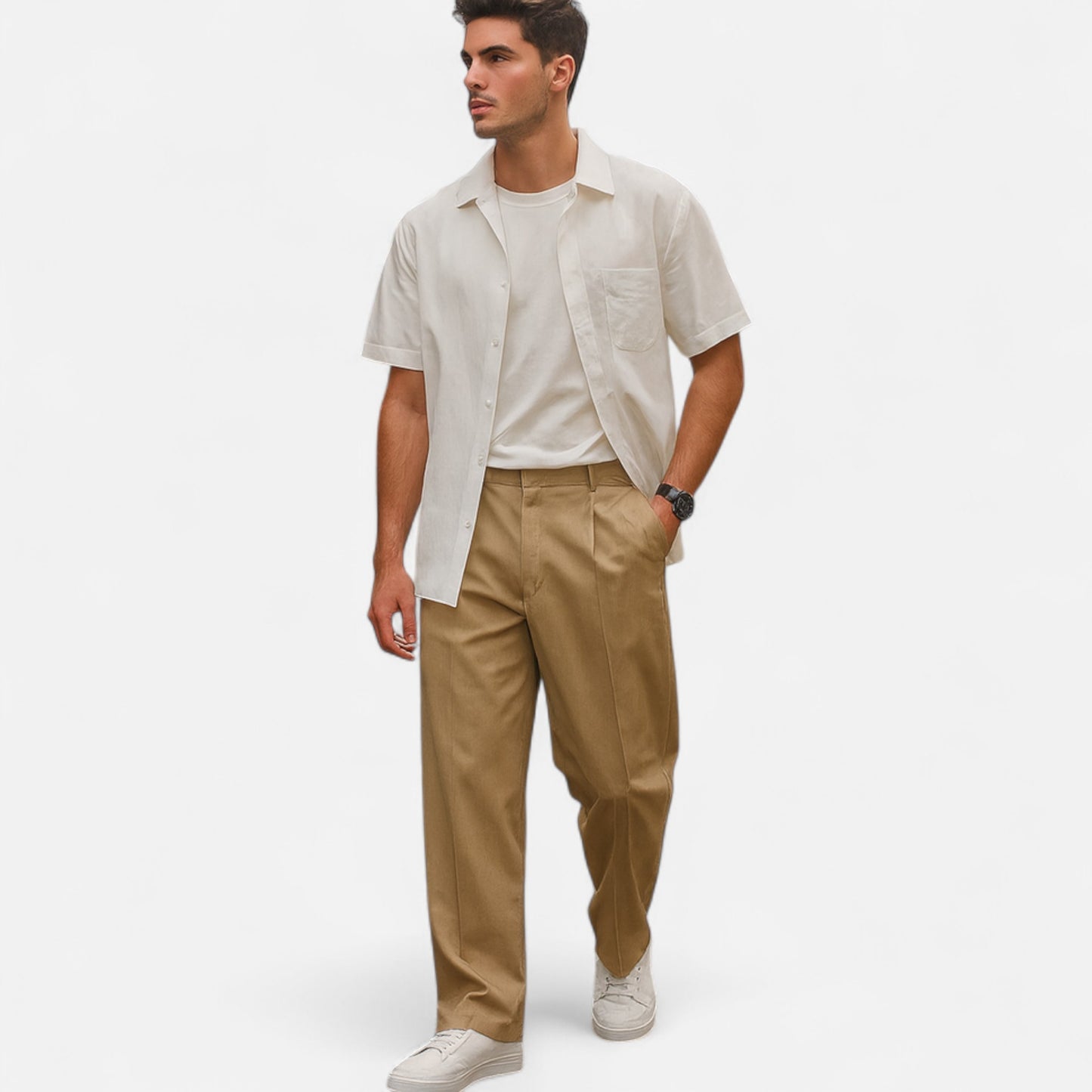 Velour Mode | Pantalon ample décontracté coupe droite