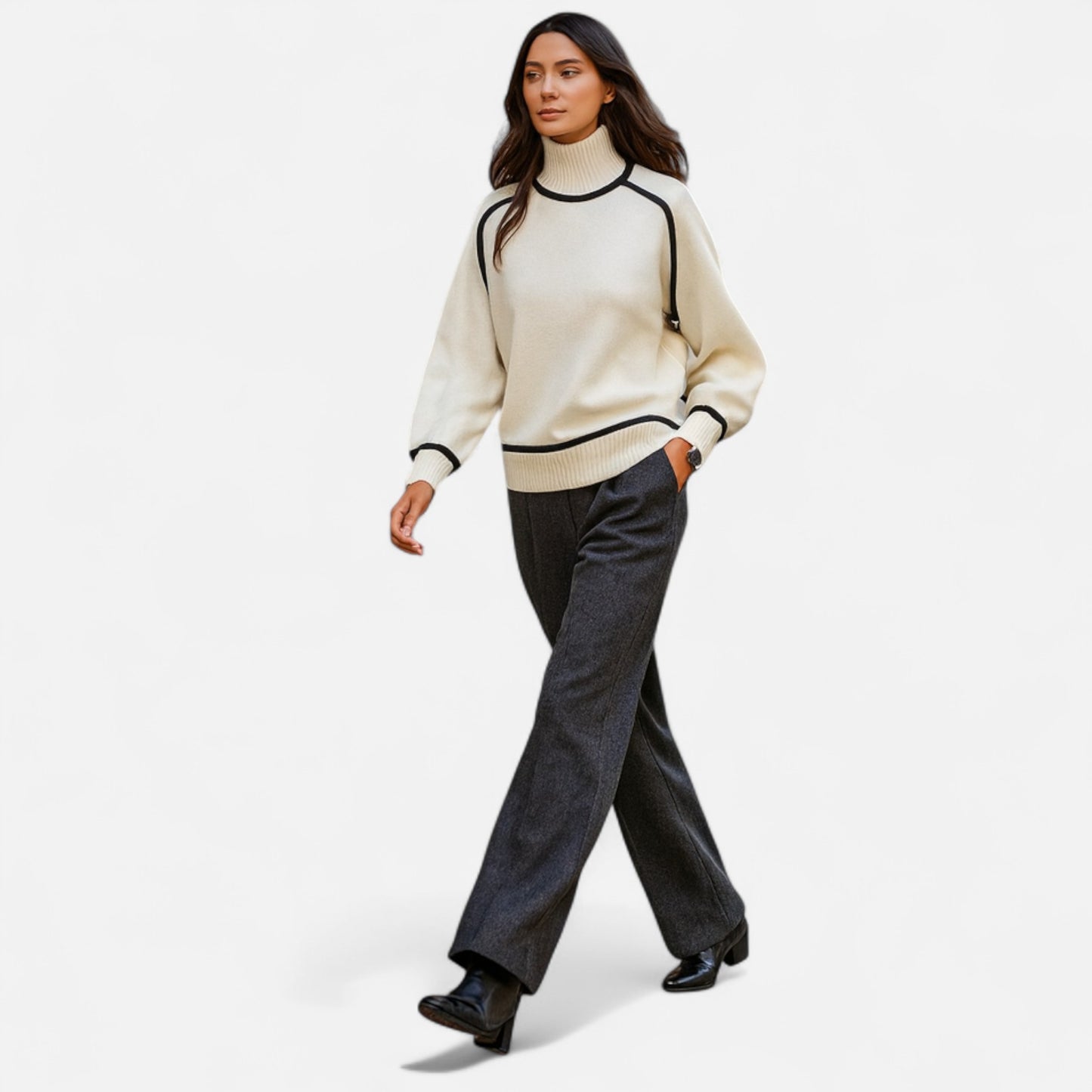 Velour Mode | Pull chaud d’hiver à col roulé pour femme