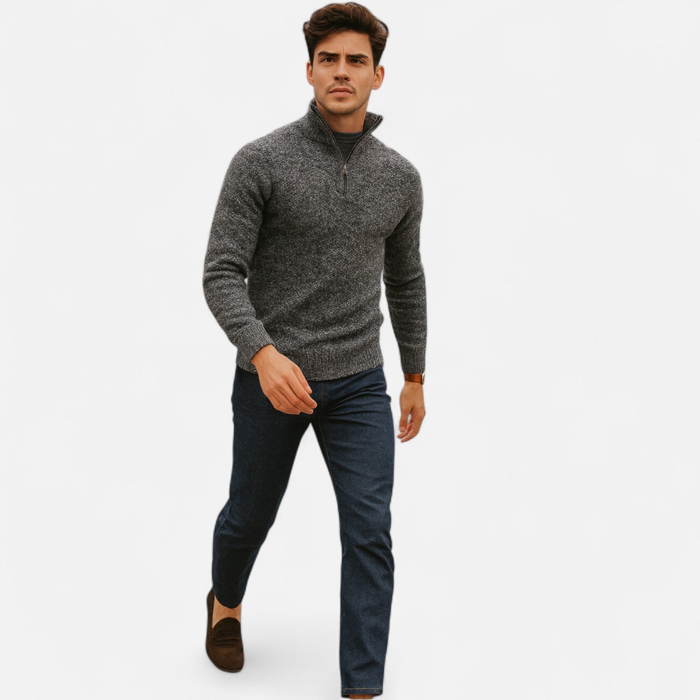 Velour Mode | Pull chaud à demi-zip pour homme