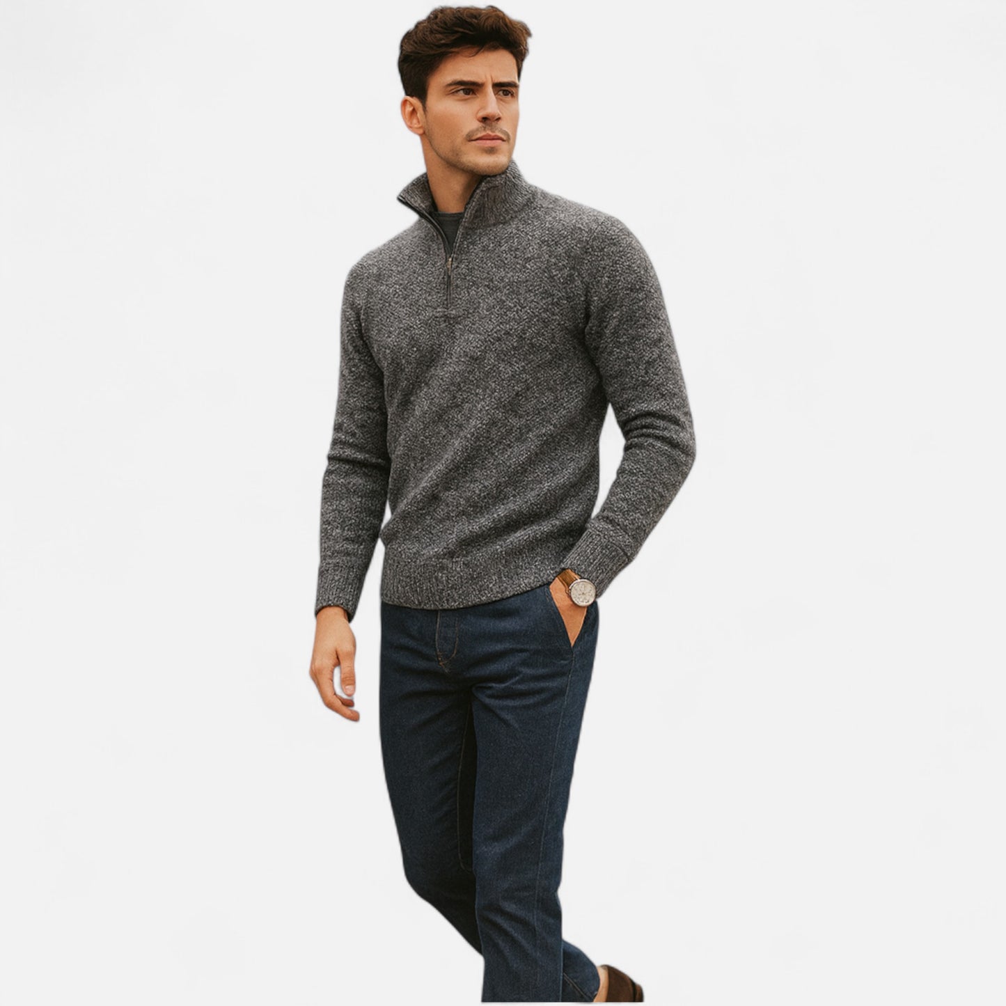 Velour Mode | Pull chaud à demi-zip pour homme