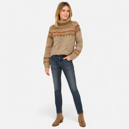 Velour Mode | Pull Col Roulé Femme en Laine Islandaise