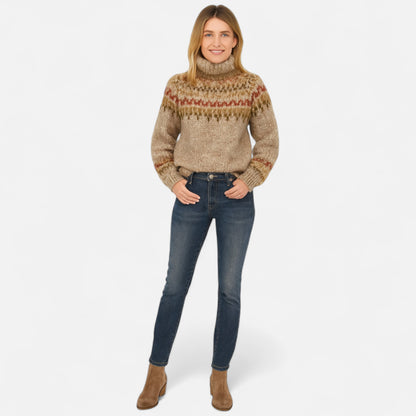 Velour Mode | Pull Col Roulé Femme en Laine Islandaise
