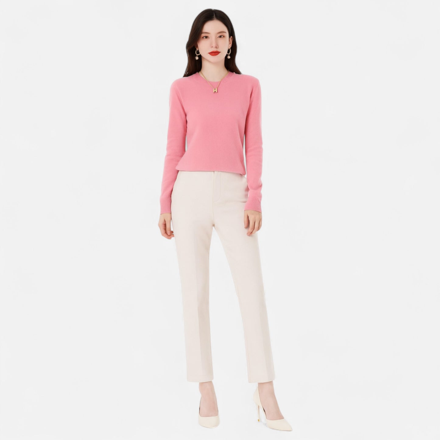 Velour Mode | Pull Femme en Cachemire à Col Rond Classique