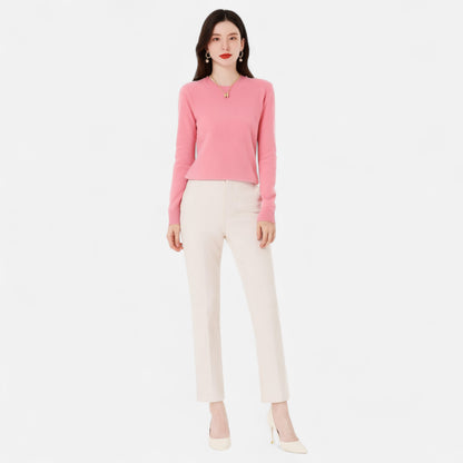 Velour Mode | Pull Femme en Cachemire à Col Rond Classique