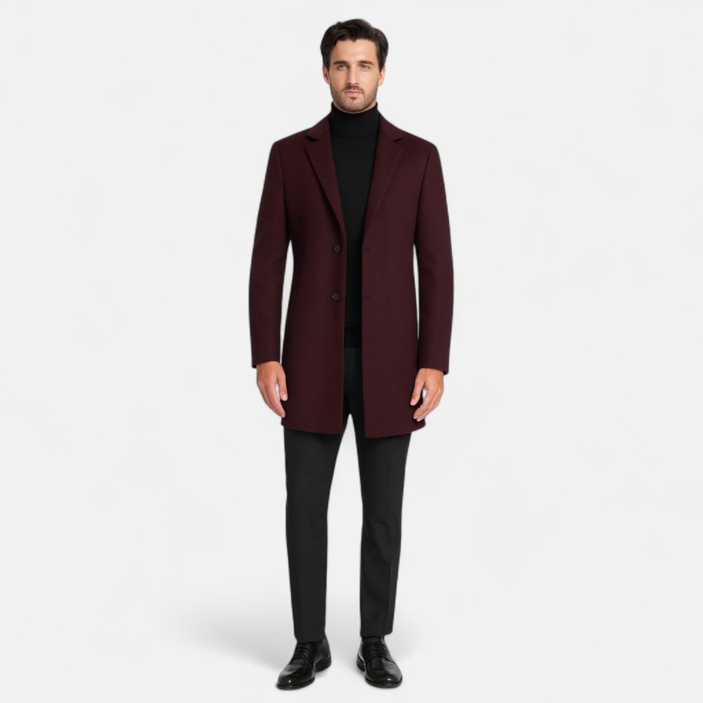 Velour Mode | Manteau Long Homme à Boutonnage Classique et Revers Crantés