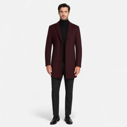 Velour Mode | Manteau Long Homme à Boutonnage Classique et Revers Crantés