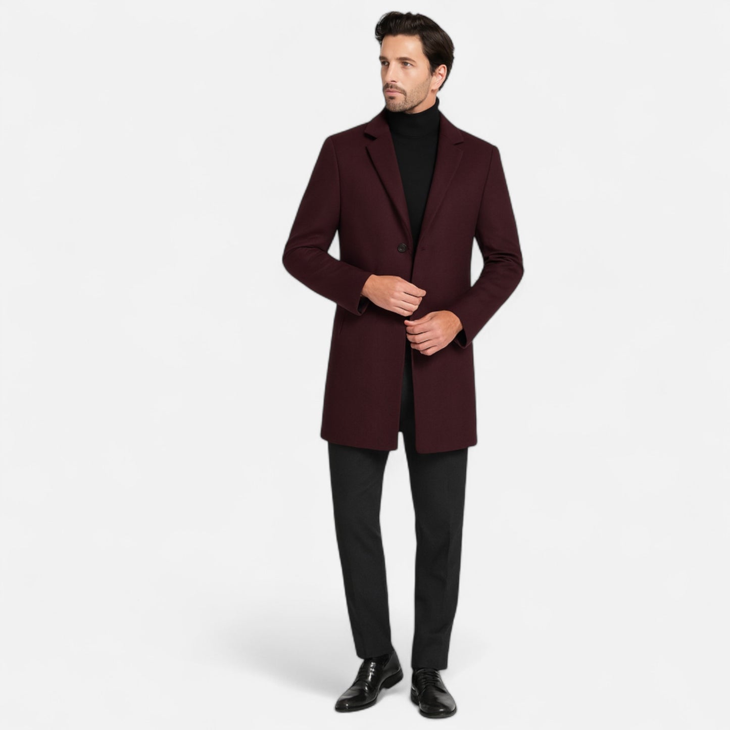 Velour Mode | Manteau Long Homme à Boutonnage Classique et Revers Crantés