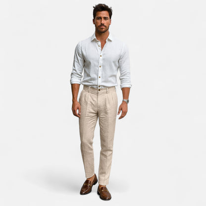 Velour Mode | Pantalon en Lin Homme Style Tropézien – Élégance Méditerranéenne, Légèreté Naturelle