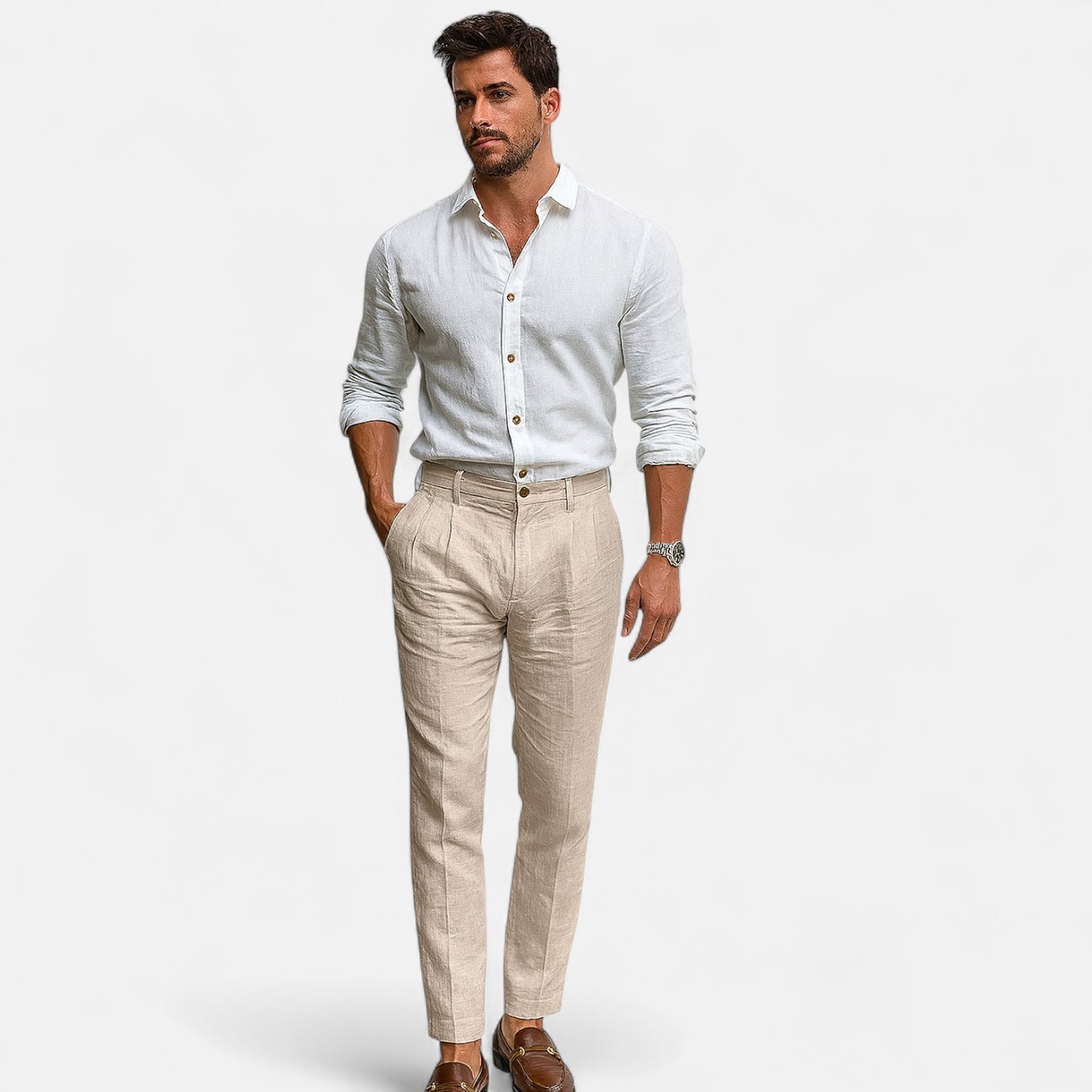 Velour Mode | Pantalon en Lin Homme Style Tropézien – Élégance Méditerranéenne, Légèreté Naturelle