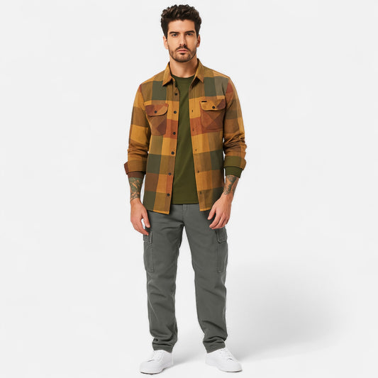 Velour Mode | Chemise Homme à Carreaux Manches Longues – Esprit Vintage, Charme Authentique