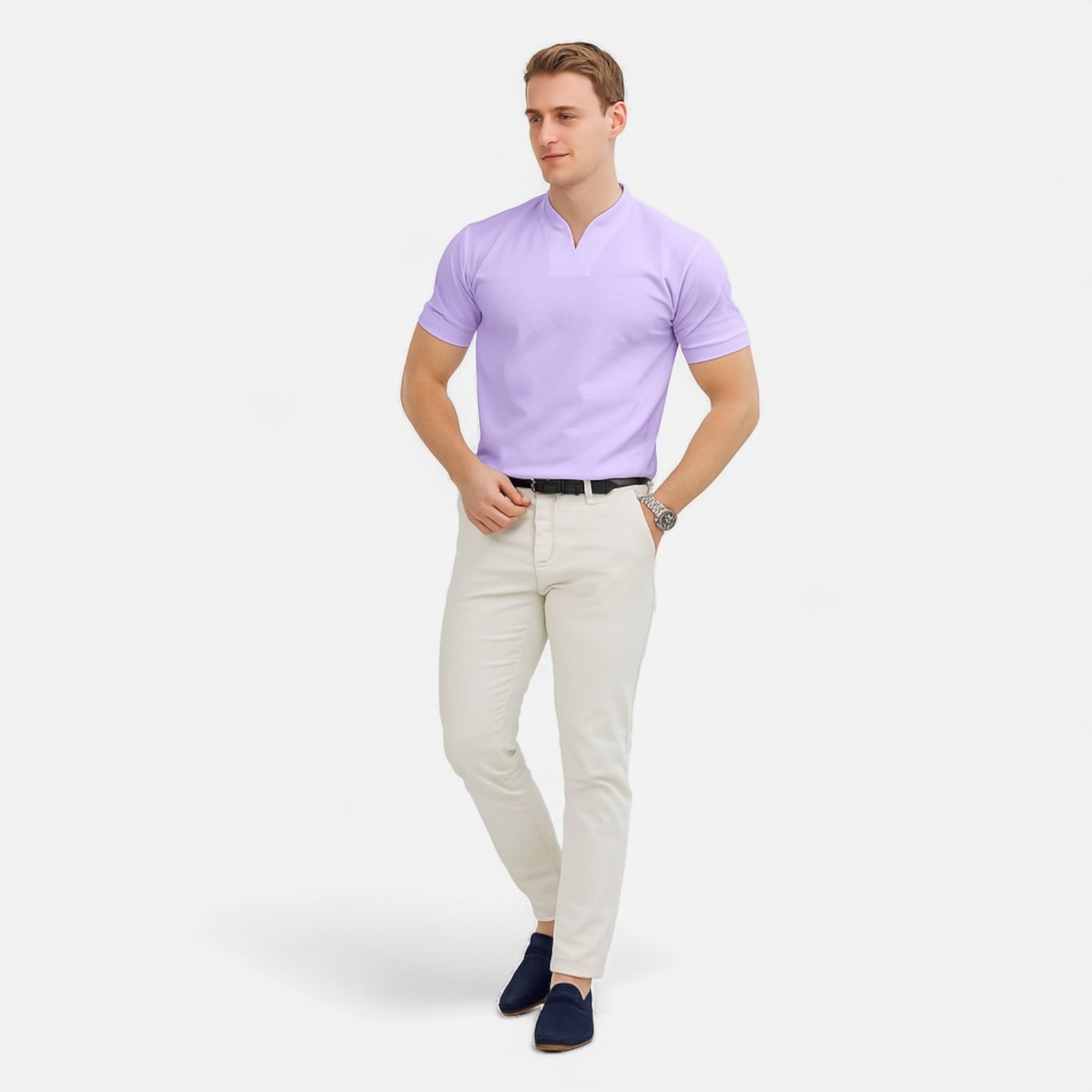 Velour Mode | T-shirt Homme Manches Courtes – Élégance Active, Style Business Décontracté