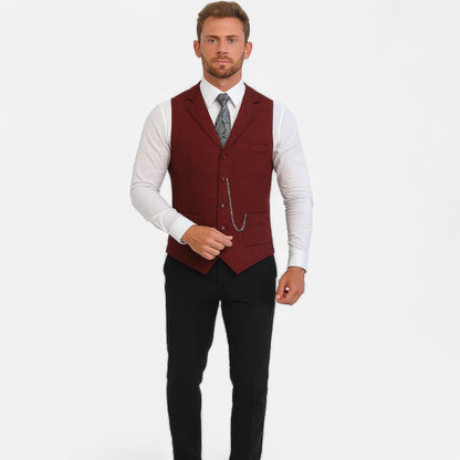 Velour Mode | Gilet Homme Motif Chevron Rétro – Charme Héritage, Élégance Structurée