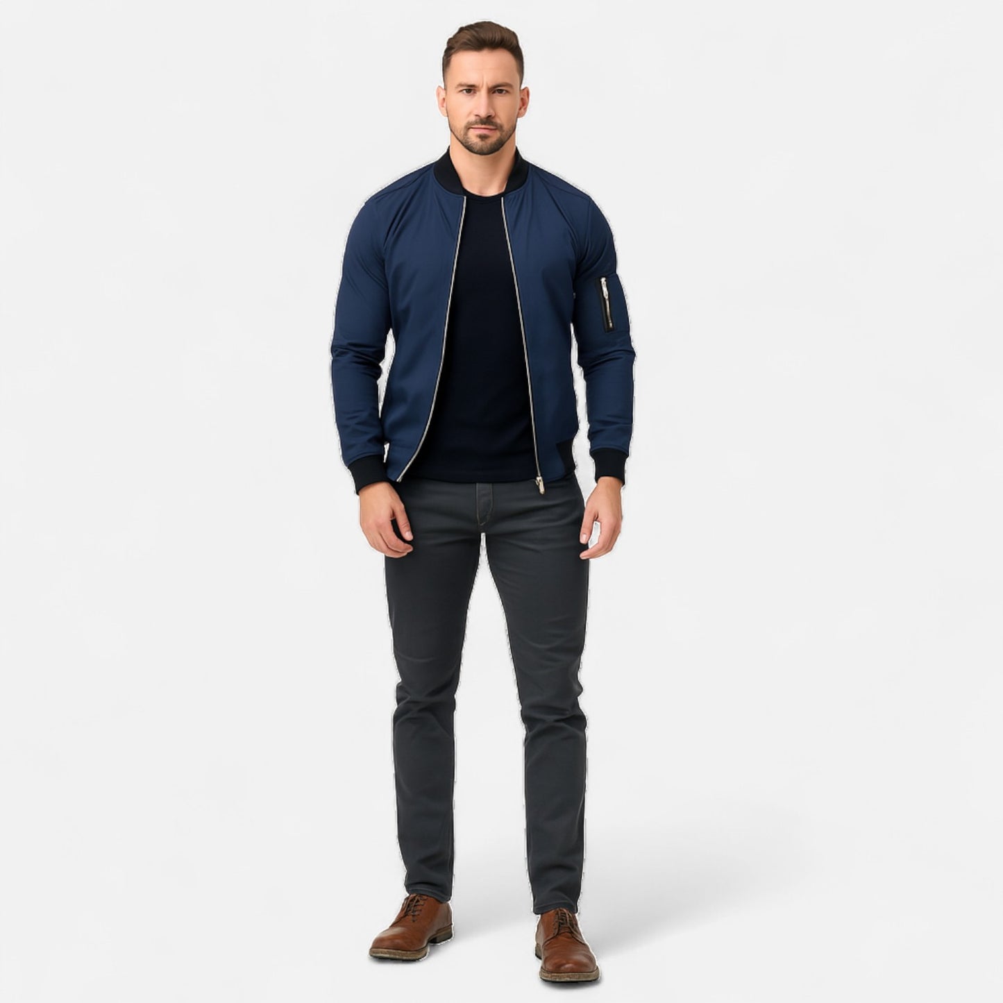 Velour Mode | Blouson Bomber Homme – Style Urbain, Silhouette Structurée